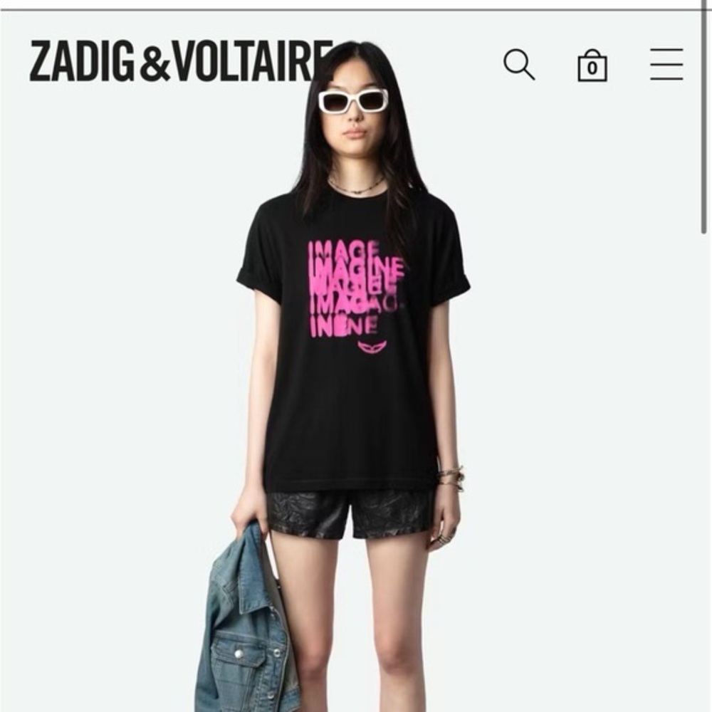 Zadig & Voltaire Women’s Edwin Imagine Cotton Graphic T-Shirt Black Size XS